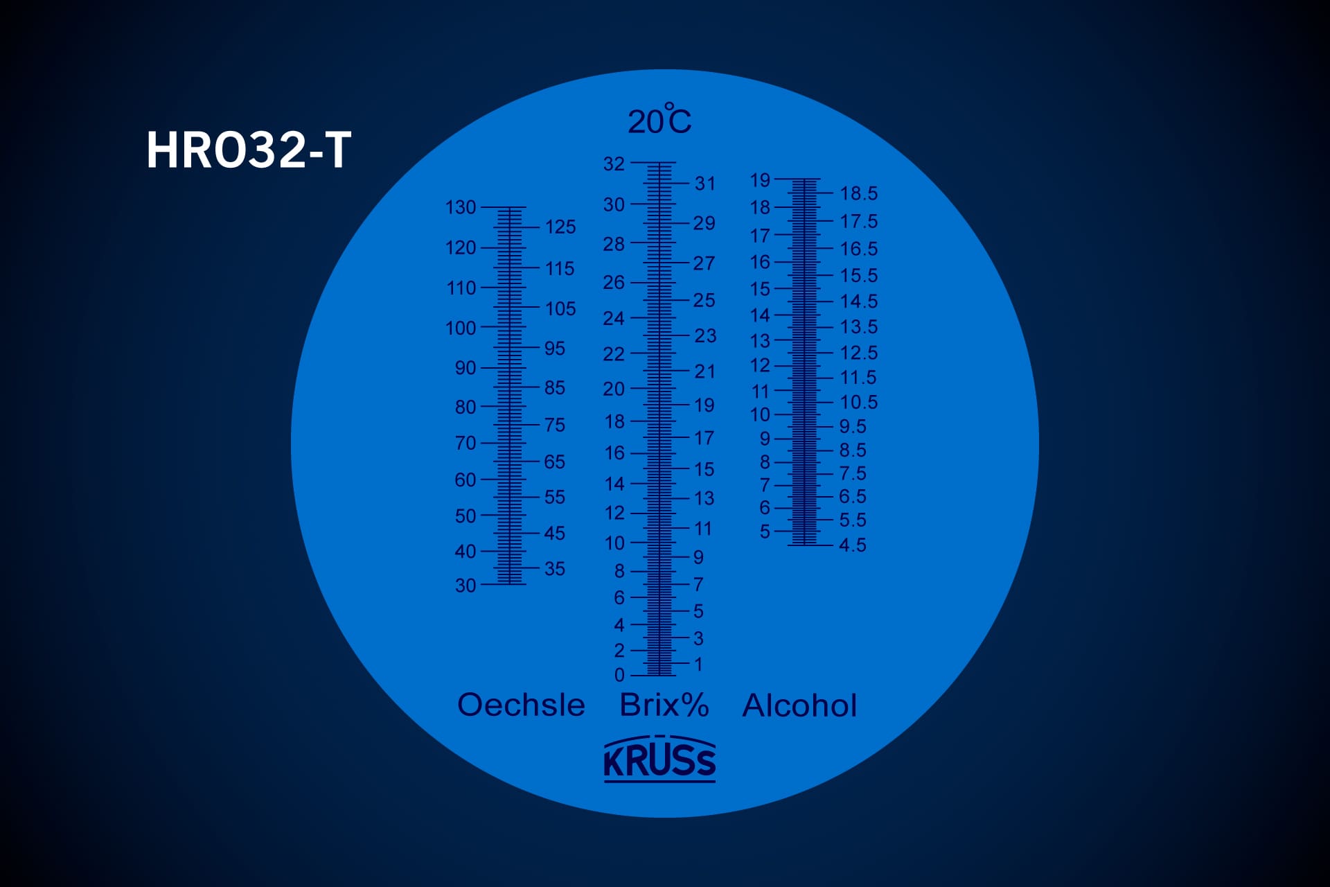 Handrefraktometer-Skala-Brix-Oechsle-potentieller-Alkoholgehalt-Kruess_HRO32-T