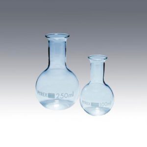 Колбы Scilabware, для кипячения, плоское дно, узкогорлые, Pyrex®