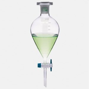 Воронка делительная коническая ISOLAB 500 мл, с градуировкой, NS29/32, PTFE кран, стекло