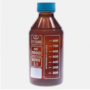 Бутыль ISOLAB 5000 мл, GL45, с крышкой и сливным кольцом, тёмное стекло