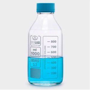 Бутыль ISOLAB 3000 мл, GL45, с крышкой и сливным кольцом, стекло