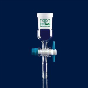 Адаптер для шлангов ISOLAB, прямой, муфта NS14/23, кран PTFE, стекло