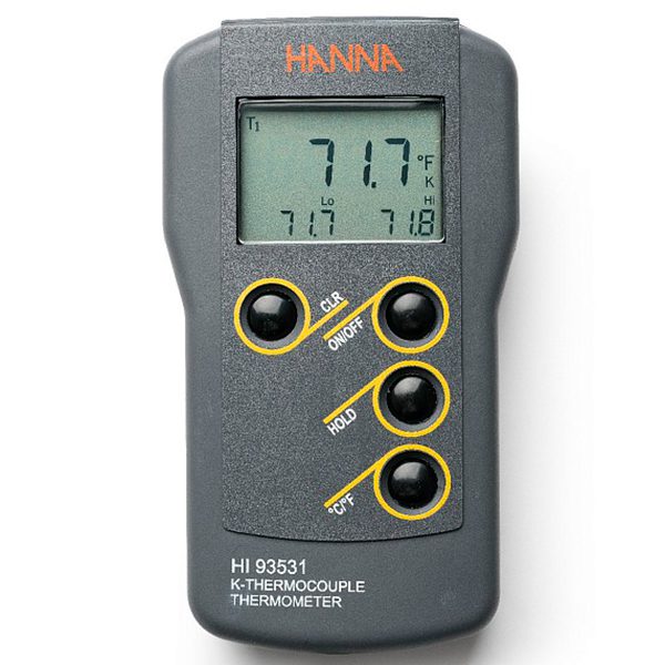 HI93531R портативный термометр с термопарой K-типа, разрешение 0,1°C