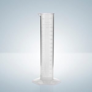 Цилиндр мерный Hirschmann 25 : 0,5 мл класс B, шестигранное основание, кольцевая выпуклая градуировка, PP