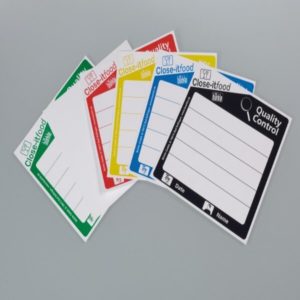 Наклейки Burkle close-it food 150х150 мм чёрная печать, 250 шт/рул