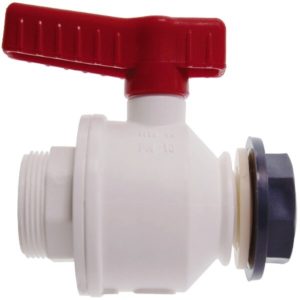 Шаровой кран Burkle, белый, PP, 3/4 внутренняя, M36x3 внешняя, NW 20 мм