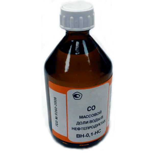 ГСО 9262-2008 массовой доли воды в нефтепродуктах 0,90-1,10 % (ВН-1,0-НС), флакон 100 мл